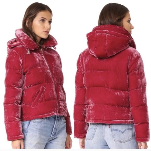 Rachel Antonoff x Anthropologie Peggy Velvet Puffer Jacket Women's Size M - Picture 8 of 16